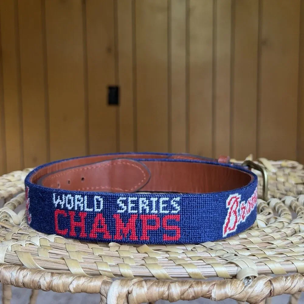 Atlanta Braves 2021 World Series Needlepoint Belt by Smathers & Branson 32